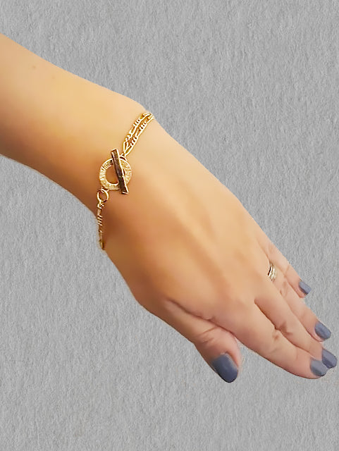 【新商品】フィガロチェーンフープ&バーブレスレット(Gold)